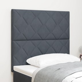 Cabeceira Design de Blocos de Diamante Cinza Escura 90 cm Veludo