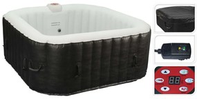 XQ Max Banheira hidromassagem insuflável 145x145x65 cm preto e branco