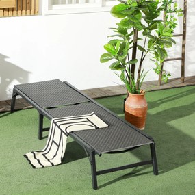 Espreguiçadeira Dobrável Espreguiçadeira para Jardim com Encosto Ajust