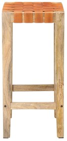 Bancos de bar 2 pcs couro genuíno 75 cm castanho