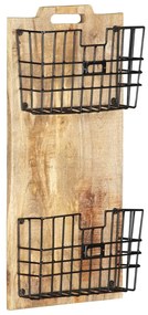 vidaXL Porta-revistas de parede 33x10x67 cm mangueira áspera maciça