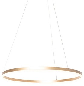 Luminária pendente tipo anel ouro 80 cm com LED e dimmer - ANELLO Design