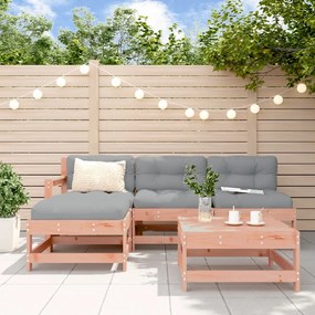 5 pcs conjunto lounge de jardim madeira de douglas maciça