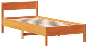 Cama sem colchão 90x200 cm pinho maciço castanho-mel