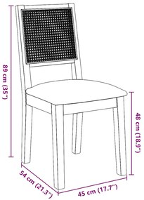 Cadeiras de jantar com almofadões 2 pcs madeira maciça