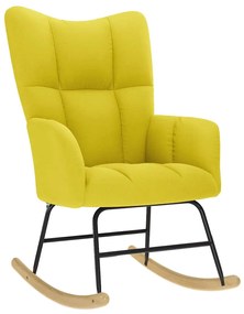 Cadeira de baloiço tecido amarelo claro