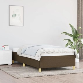 vidaXL Estrutura de cama sem colchão 100x200 cm tecido castanho-escuro