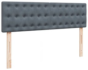 Estrutura de cama otomana com colchão 140x200cm cinzento escuro