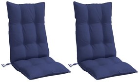Almofadões cadeira encosto alto 2pcs tecido oxford azul-marinho