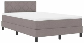 Cama Box com Colchão &amp; LED Taupe 120x190 cm Tecido