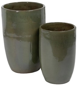 Vaso 52 X 52 X 80 cm Cerâmica Verde (2 Unidades)
