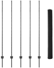 Postes de Cerca vidaXL 10 pcs U-Channel Cinza 160 cm Aço
