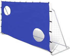 90573 vidaXL Baliza de futebol com parede pontaria 240x90x150 cm aço