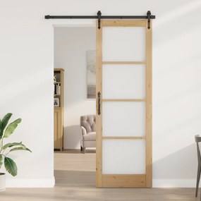 vidaXL porta interior com vidro "ORKDAL" 78x232x4 cm em madeira sólida de pinho