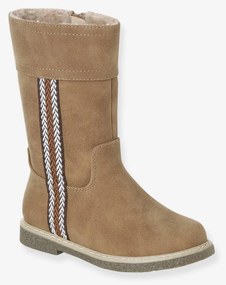 Botas com forro em pelo e fecho coleção maternal, para criança camelo