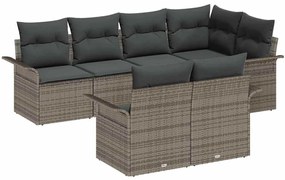 Conjunto de Sofá de Jardim 7 Peças com Almofadas - Tecido Sintético Ci