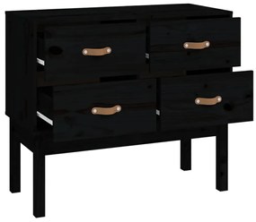 Mesa consola 90x40x78 cm madeira de pinho maciça preto