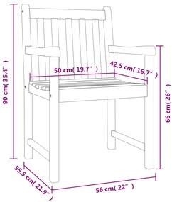 Cadeiras de jardim 4 pcs 56x55,5x90 cm madeira de acácia maciça