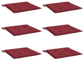 Almofadões p/ cadeiras jardim 6pcs tecido oxford vermelho tinto