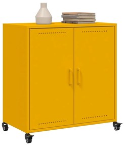 Aparador 68x39x72 cm aço amarelo mostarda