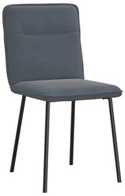 Cadeiras de jantar 2 pcs veludo cinzento-escuro