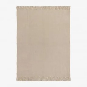 Manta Xadrez De Chenille Tirset Crema Linho - Sklum