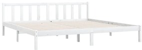 Estrutura de cama super king 180x200 cm pinho maciço branco