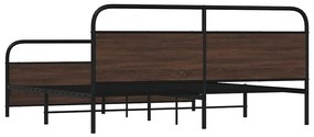 Estrutura cama sem colchão 180x200 cm metal carvalho castanho