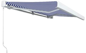 Toldo manual com caixa 350x250 cm azul e branco