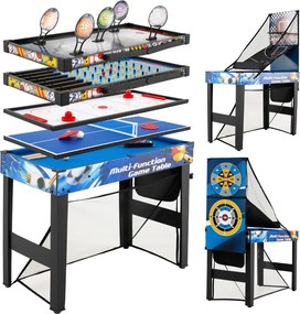 Mesa de jogos 10 em 1 para crianças com bilhar, hóquei, ténis de mesa, basquetebol, futebol, pinball, dardos e arco e flecha. Inclui saco de armazenam