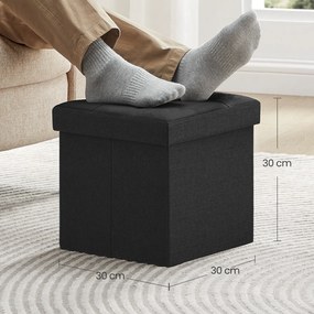 Banco com espaço de arrumação 30 x 30 x 30 cm preto