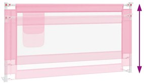 Barra de segurança p/ cama infantil tecido 160x25 cm rosa