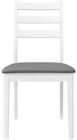 Cadeiras de jantar com almofadões 2 pcs madeira maciça branco
