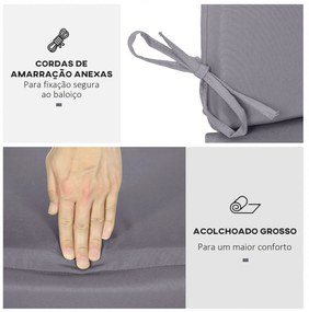 Almofada para Baloiço de 2 Peças 130x45x5 cm Almofada para Baloiço de