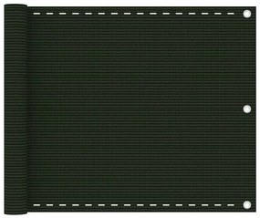 Tela de varanda 75x500 cm PEAD verde-escuro