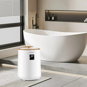 Aquecedor de toalhas para casa banho de 18 L com tela LED e desligamento automático Cubo portátil branco