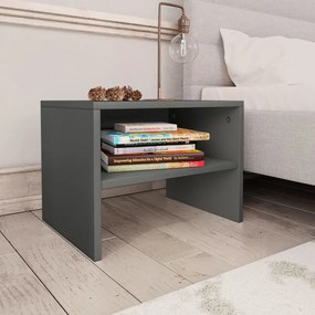 vidaXL Mesa-de-cabeceira 40x30x30 cm contraplacado cinzento