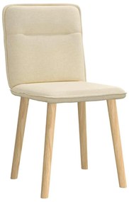 Cadeiras de jantar 2 pcs tecido cor creme