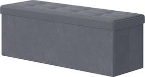 Banco com tampa 38 x 110 x 38 cm, com espaço de arrumação, para a entrada cinzento