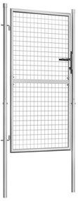 Portão de jardim em aço galvanizado 105x200 cm prateado