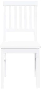 Cadeiras de jantar 2 pcs madeira de seringueira maciça branco