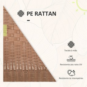 Conjunto de 3 Peças de Vime para Jardim com 2 Cadeiras Empilháveis e 1