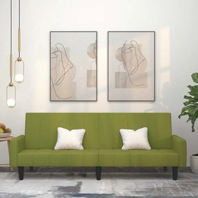 vidaXL Sofá-cama de 2 lugares veludo verde-claro