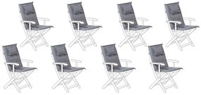 Conjunto de 8 almofadas cinzento grafite para a cadeira MAUI Beliani