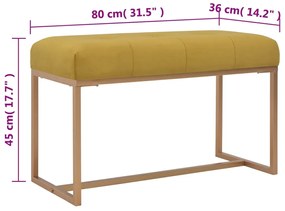 Banco 80 cm veludo mostarda