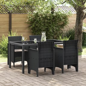 vidaXL Cadeiras de Jardim com Almofadas 4 pcs Antracite Vime PE