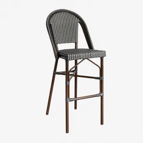 Brielle Bistro Banco Alto De Jardim Empilhável De 2 Peças Com Encosto Em Alumínio E Rattan Sintético Cinza Grafito - Sklum