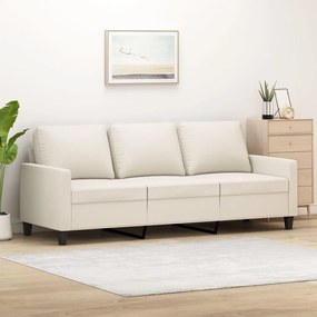 vidaXL Sofá de 3 lugares 180 cm couro artificial cor creme
