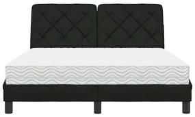 Cama com colchão 140x200 cm tecido preto