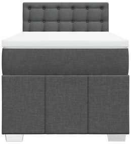 Cama com molas/colchão 90x200 cm tecido cinzento-escuro